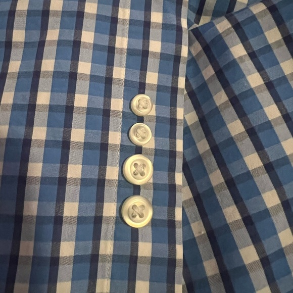 Lands' End Blue and White Casual Button Down Shirt 16-35 - Picture 6 of 10